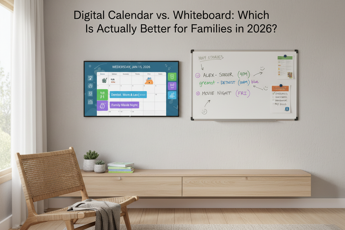 INGNOK digital calendar and family whiteboard comparison