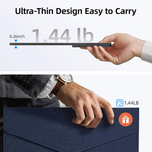 INGNOK YN02D ultra-thin portable monitor for carrying between workspaces