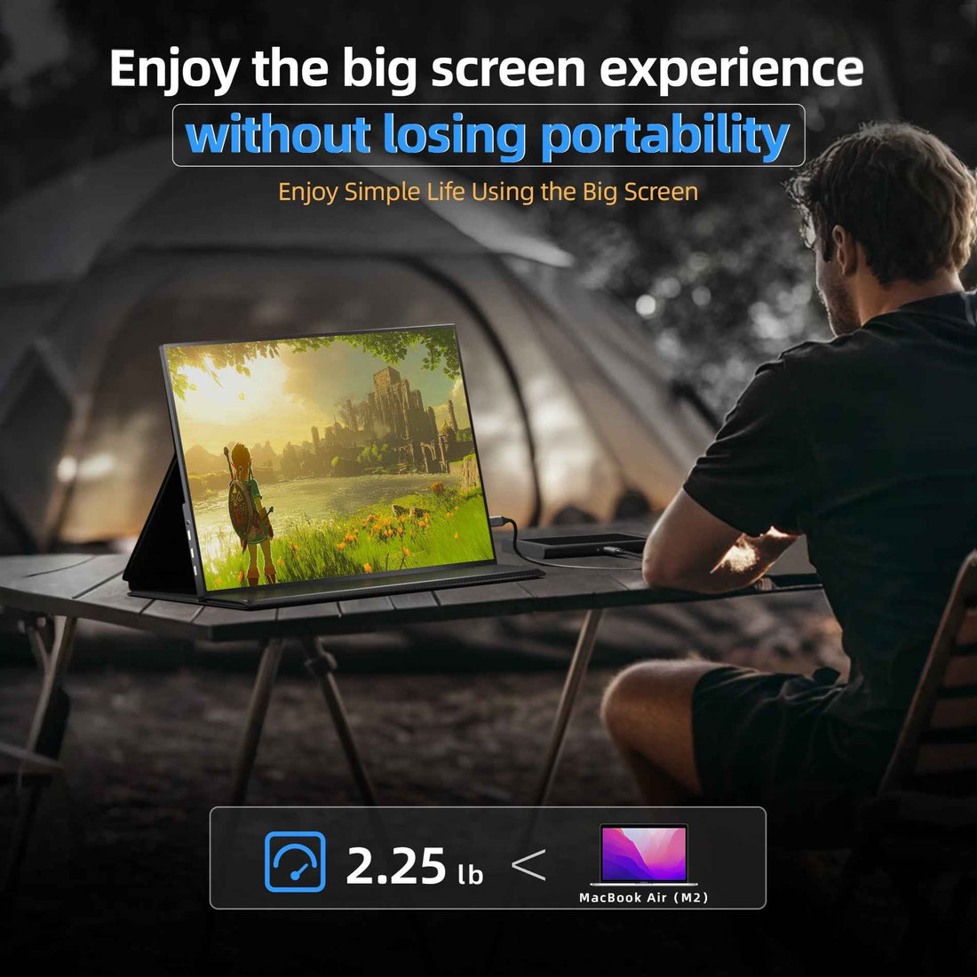INGNOK YN05B 18.5-inch portable monitor for travel and desk setups