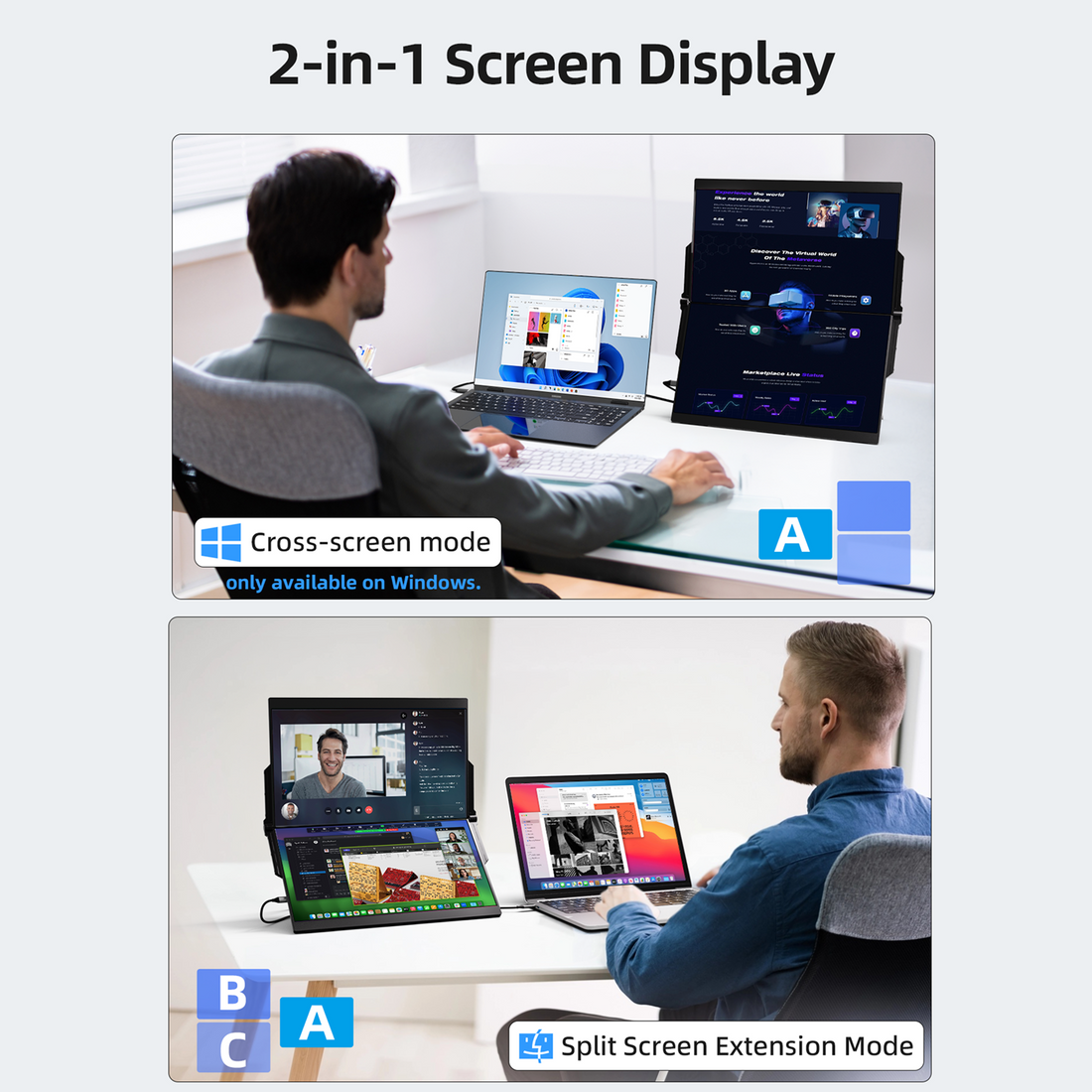 INGNOK YNF2B portable dual monitor workstation setup