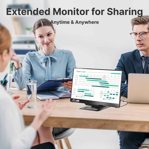 Ingnok 15.6" FHD Portable Monitor – Ultra Slim IPS Extender, USB-C, Adjustable Stand - Refurbished
