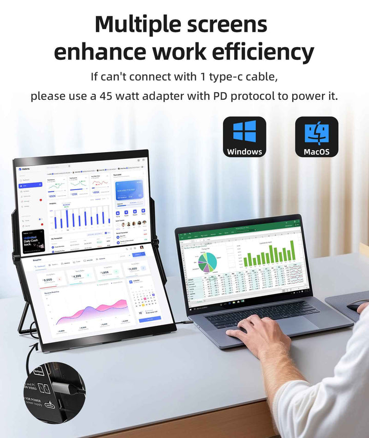 15.6" Folding Dual Computer Monitor