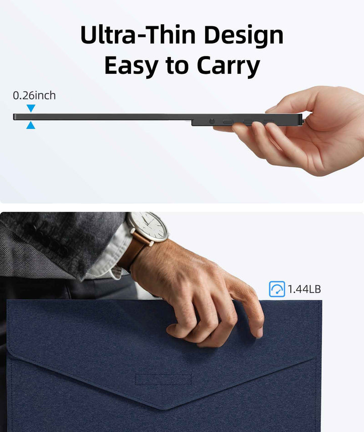 Ultra-slim and easy to take anywhere | Ingnok YN02D Table Portable Laptop Monitor