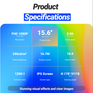 Ingnok YN02B 15.6" Portable Monitor | Display with Smart Cover
