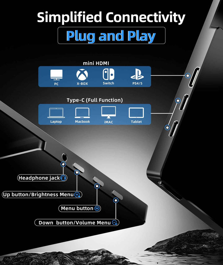 18.5"FHD large Portable Monitor
