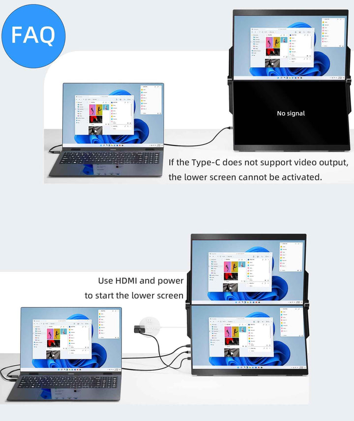 15.6" Folding Dual Computer Monitor