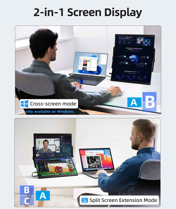 15.6" Folding Dual Computer Monitor