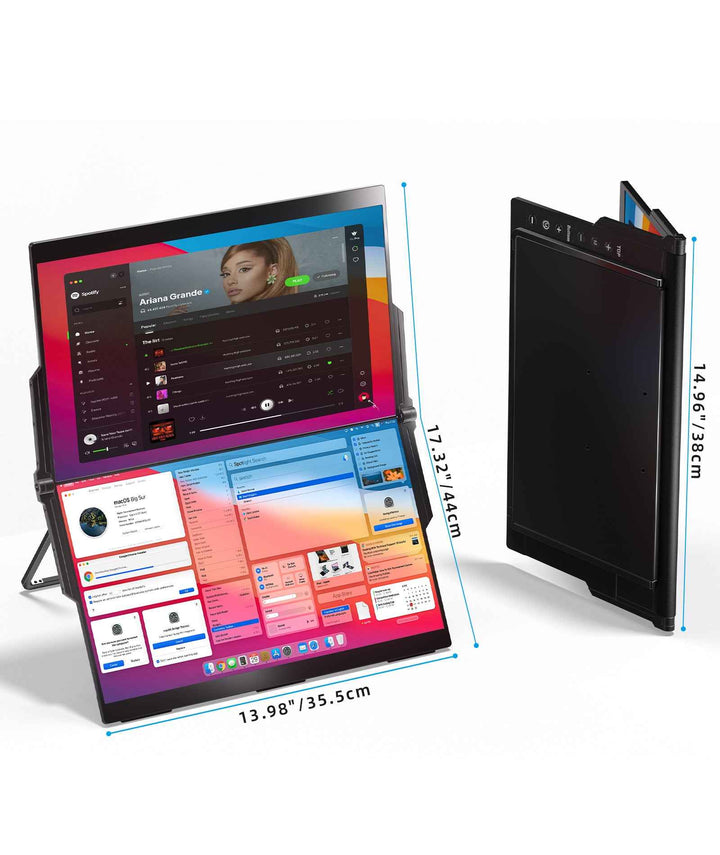 15.6" Folding Dual Computer Monitor