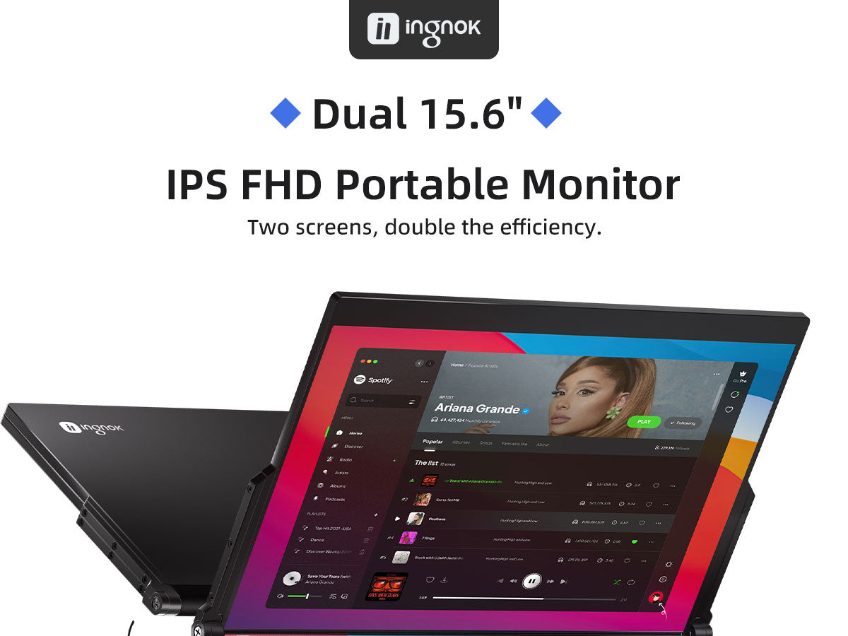 Ingnok デュアル モバイルモニター 15.6インチ FHD 2画面 Amazon.co.jp: Ingnok デュアル モバイルモニター 15.6インチ