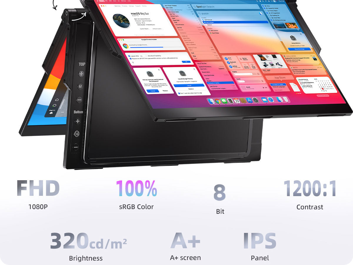 Ingnok デュアル モバイルモニター 15.6インチ FHD 2画面 Amazon.co.jp: Ingnok デュアル モバイルモニター 15.6インチ
