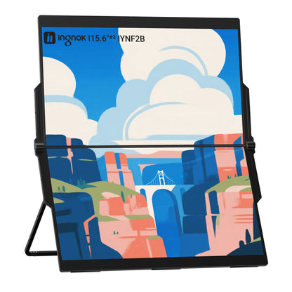 INGNOK YNF2B 15.6" FHD Dual Portable Monitor with Ultra Foldable Kickstand