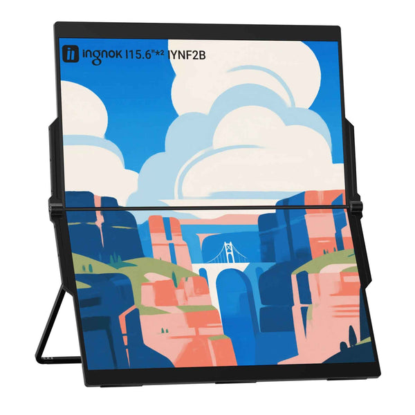 15.6インチ折りたたみ式デュアルコンピュータモニター - 外出先での