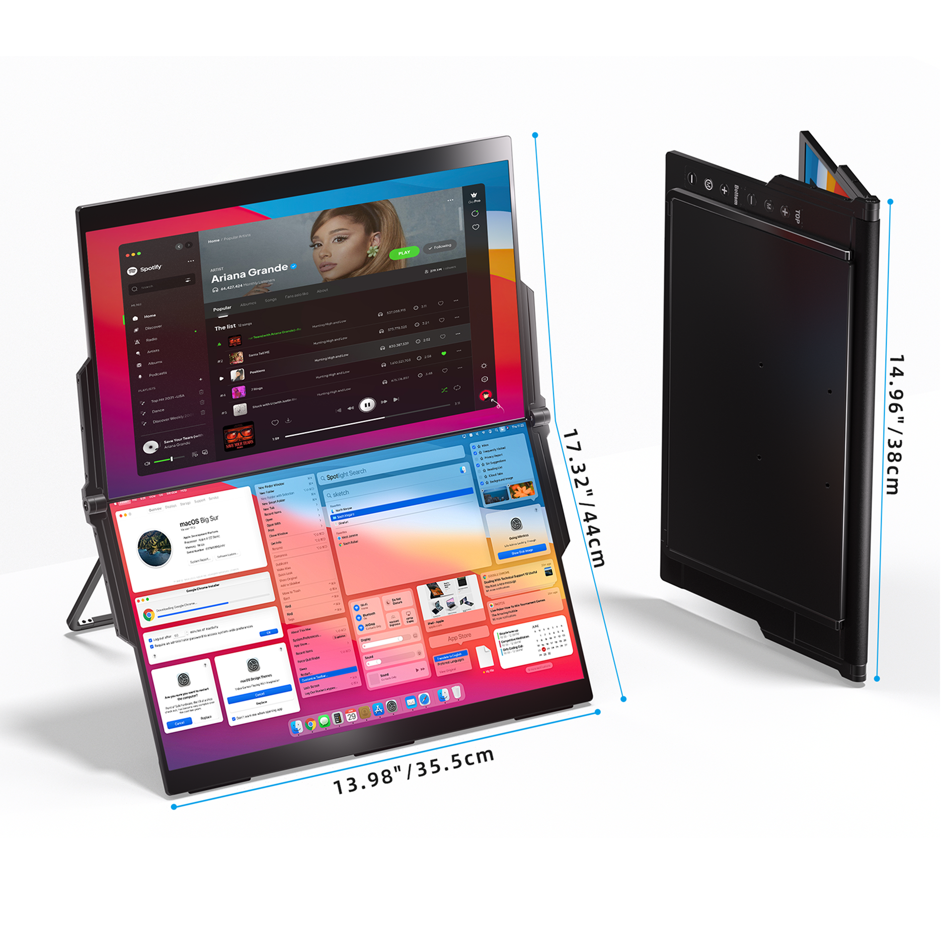 Ingnok デュアル 15.6インチ FHD 折りたたみモニター(専用です) 15.6インチ折りたたみ式デュアルコンピュータモニター - 外出先