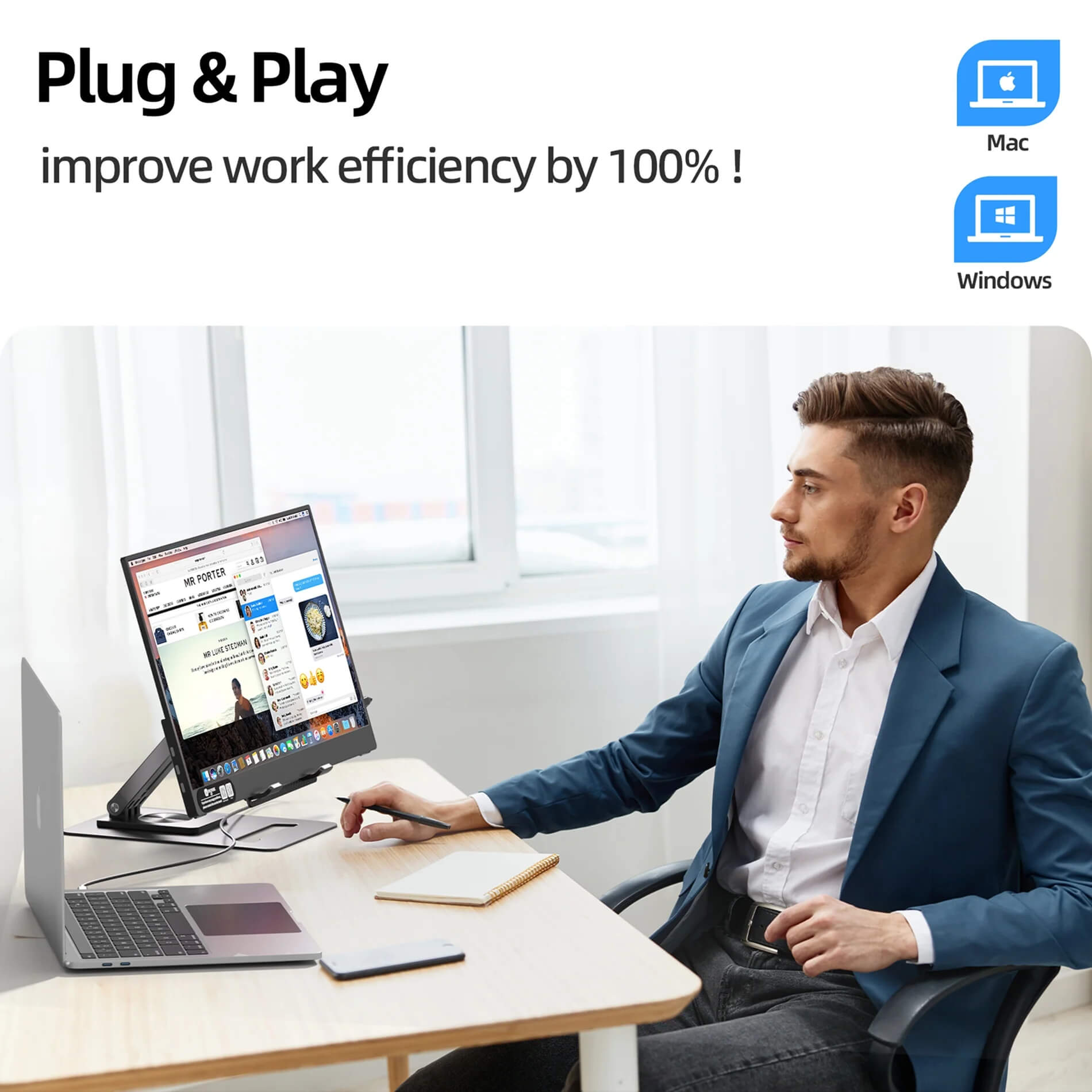 15.6インチ FHD IPS ポータブルモニター - 革新的なデザインで視認性向上