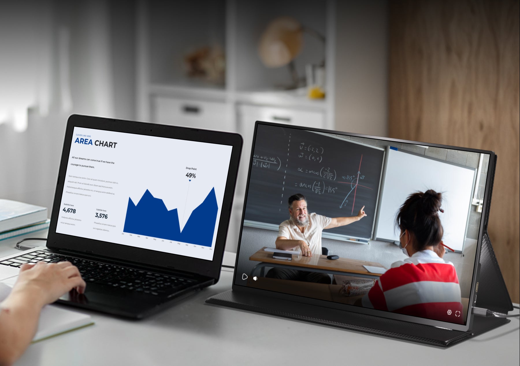 18.5インチ FHD 1080P 100% sRGB ポータブルモニター - 高品質ディスプレイ