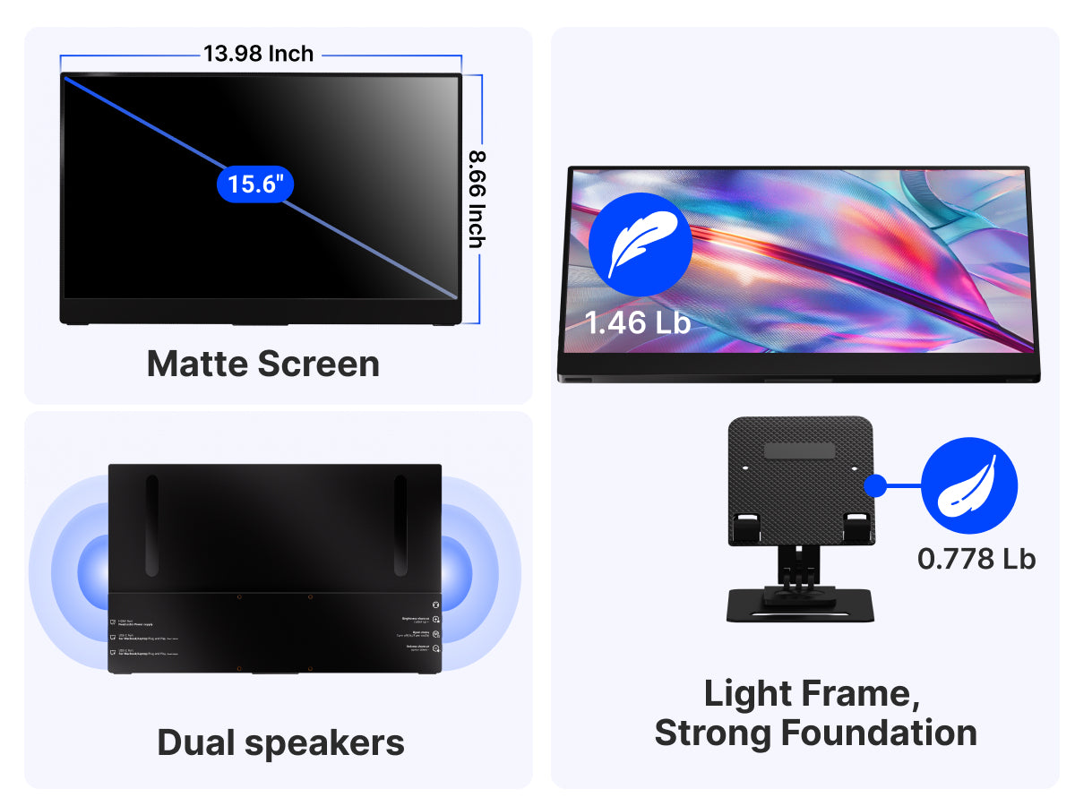 15.6インチ FHD IPS ポータブルモニター - 革新的なデザインで