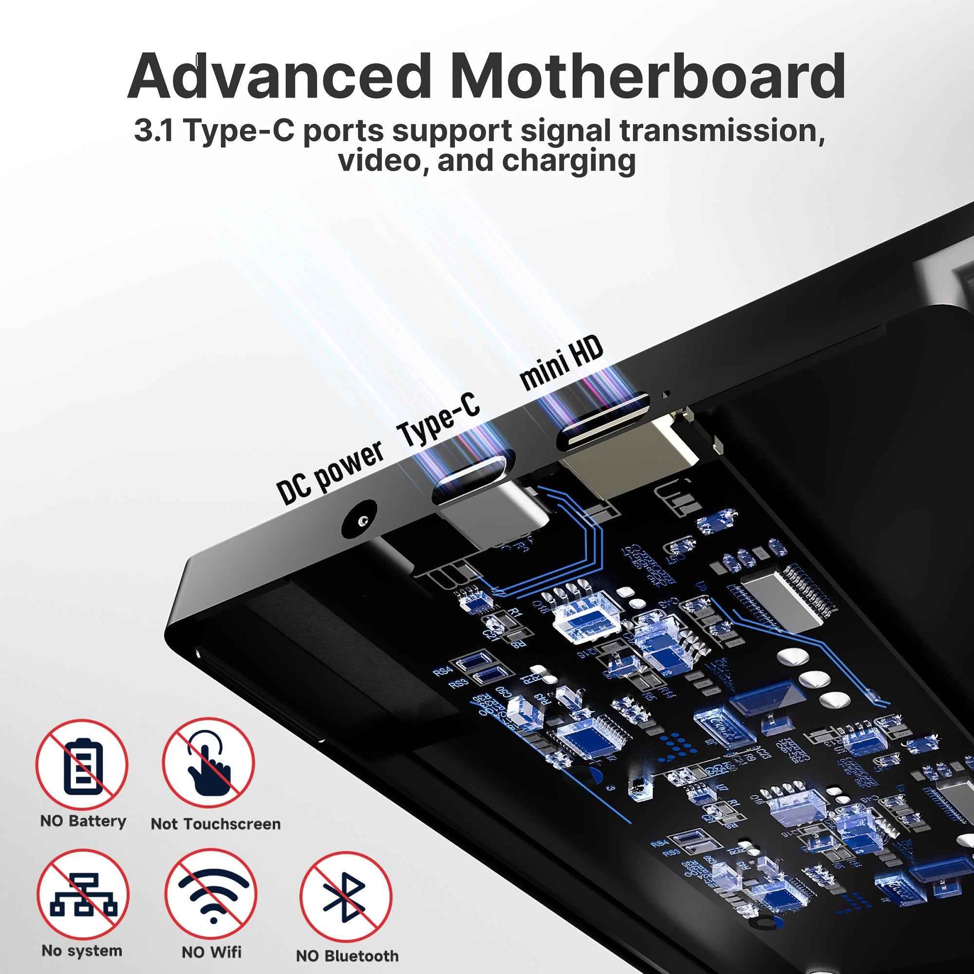 Ingnok 15.6" FHD Portable Monitor – Ultra Slim IPS Extender, USB-C, Adjustable Stand - Refurbished