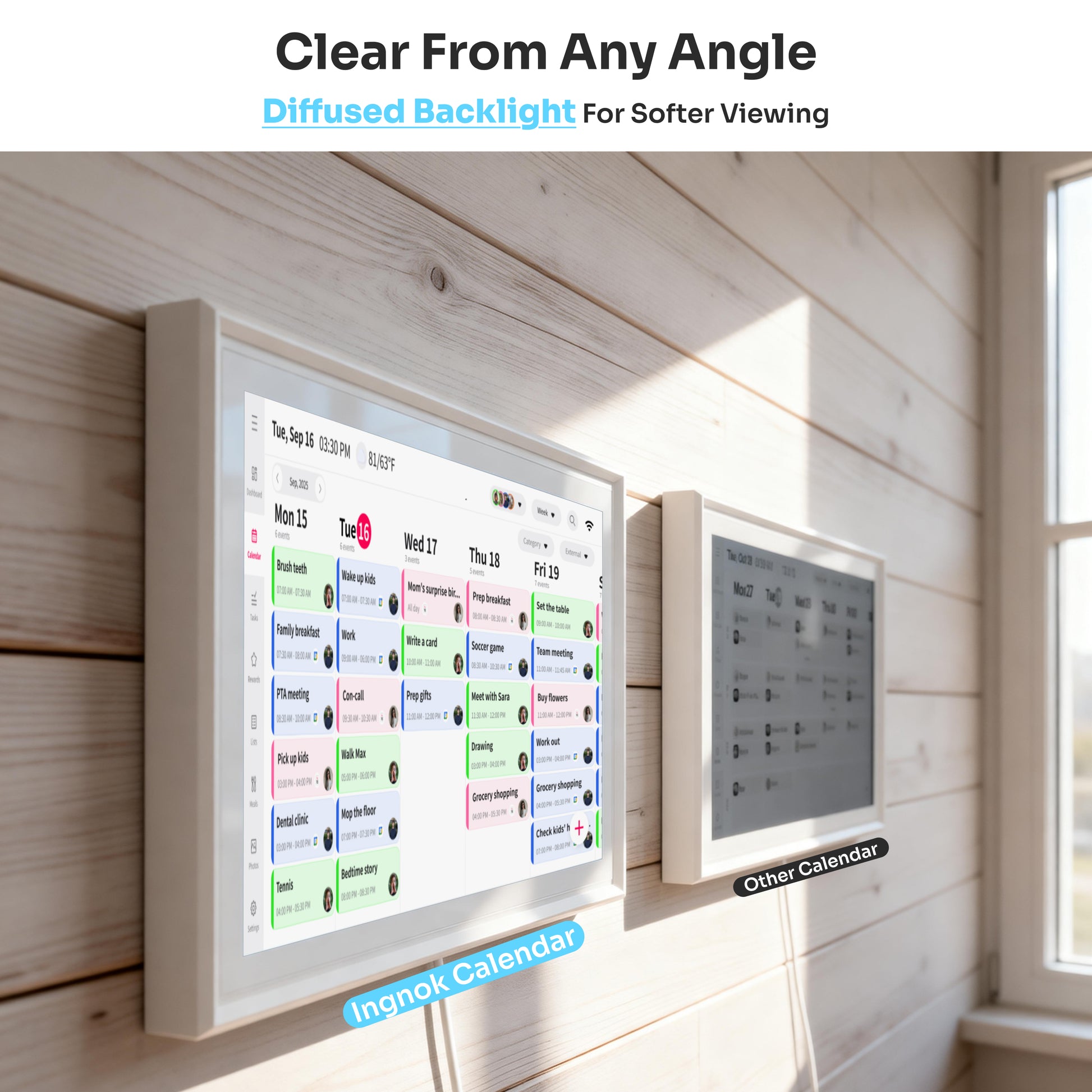 INGNOK 15.6 inch digital calendar screen interface