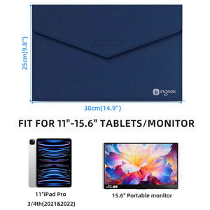 INGNOK felt sleeve storage bag open view for tech accessories