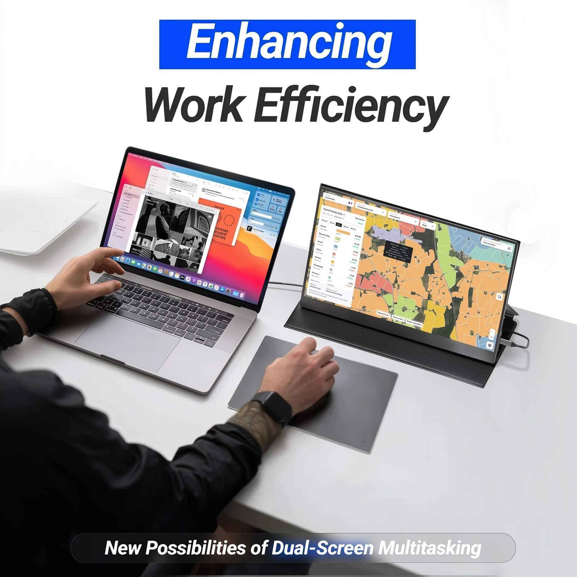 INGNOK YN02B portable monitor improving laptop work efficiency