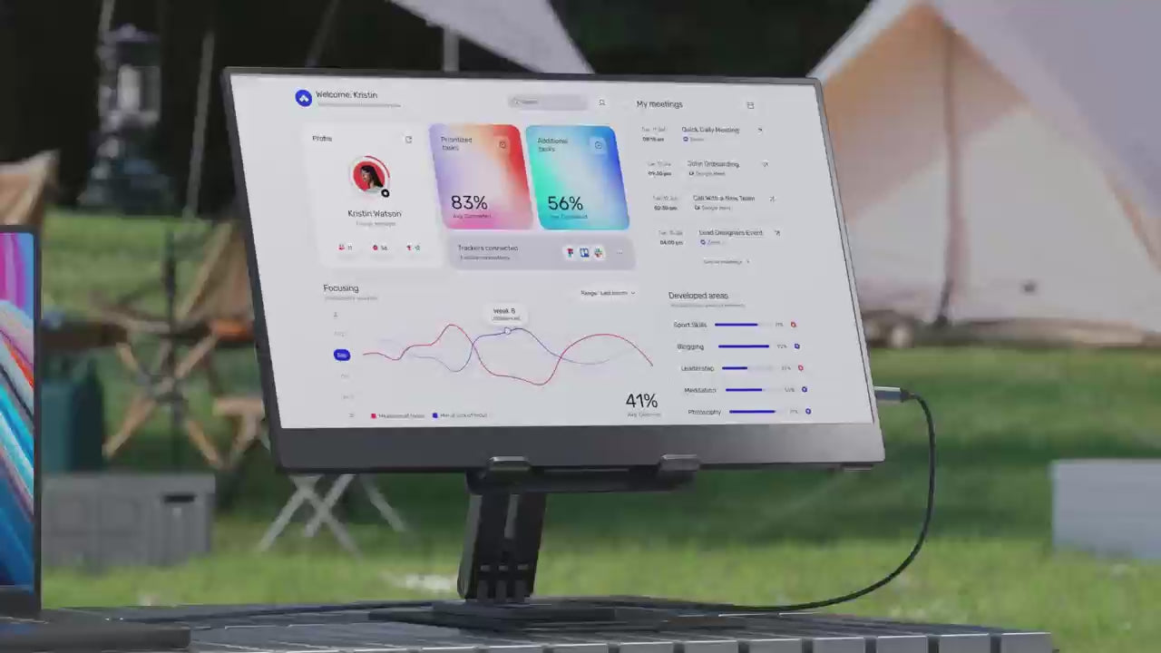 動画を読み込む: Ingnok YN02D Table Portable Laptop Monitor | 15.6&quot; FHD 1080P